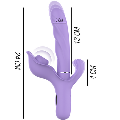 INTENSE - BILLIE VIBRATEUR MULTIFONCTION RECHARGEABLE ONDES STIMULANTES AVEC BOUTON POUSSOIR VIOLET