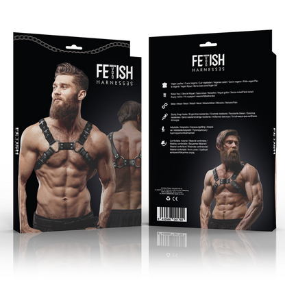 FETISH SUBMISSIVE ATTITUDE - HARNAIS DE POITRINE RÉGLABLE EN CUIR ECOLOGIQUE FOR HOME BULLDOG