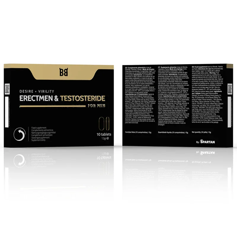 Black Bull – Erectmen & Testosteride Puissance et Testostérone pour Hommes 10 Gélules