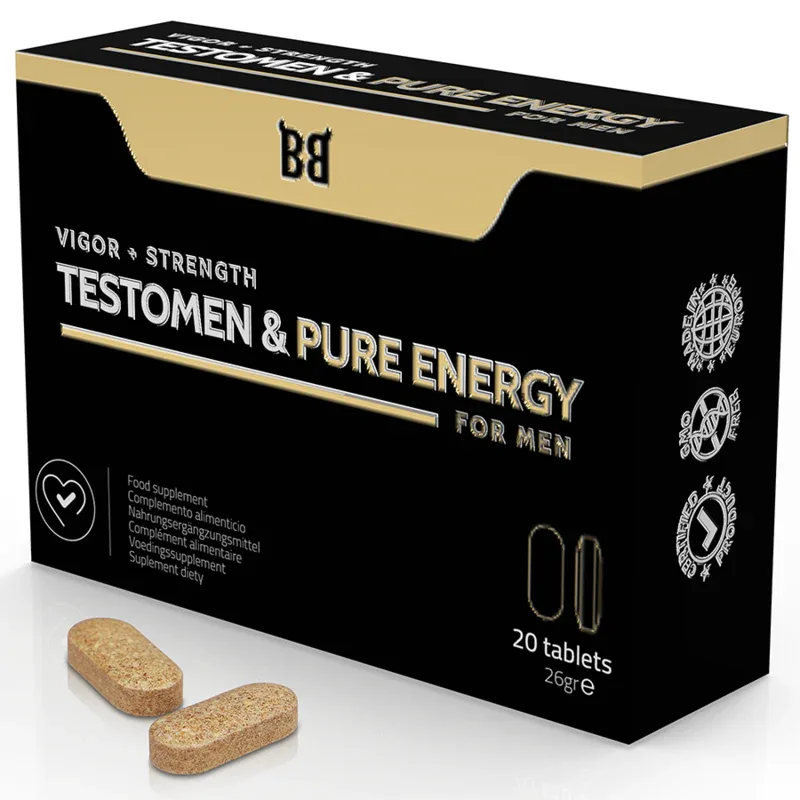 Black Bull – Testomen & Pure Energy Enhancer pour Hommes 20 Gélules