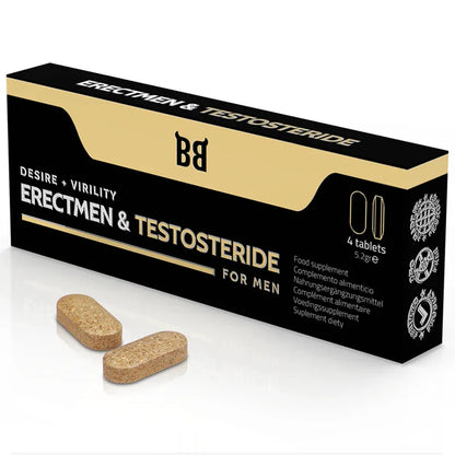 Black Bull – Erectmen & Testosteride Puissance et Testostérone pour Hommes 4 Gélules