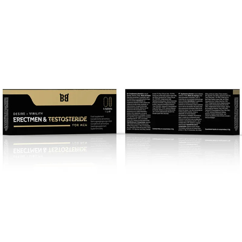 Black Bull – Erectmen & Testosteride Puissance et Testostérone pour Hommes 4 Gélules