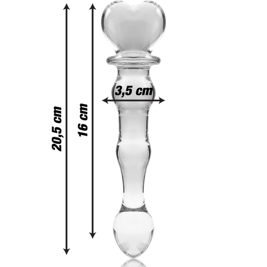 Modèle 21 gode en verre borosilicate clair 20.5 cm -o- 3.5 cm – Nebula Series By Ibiza