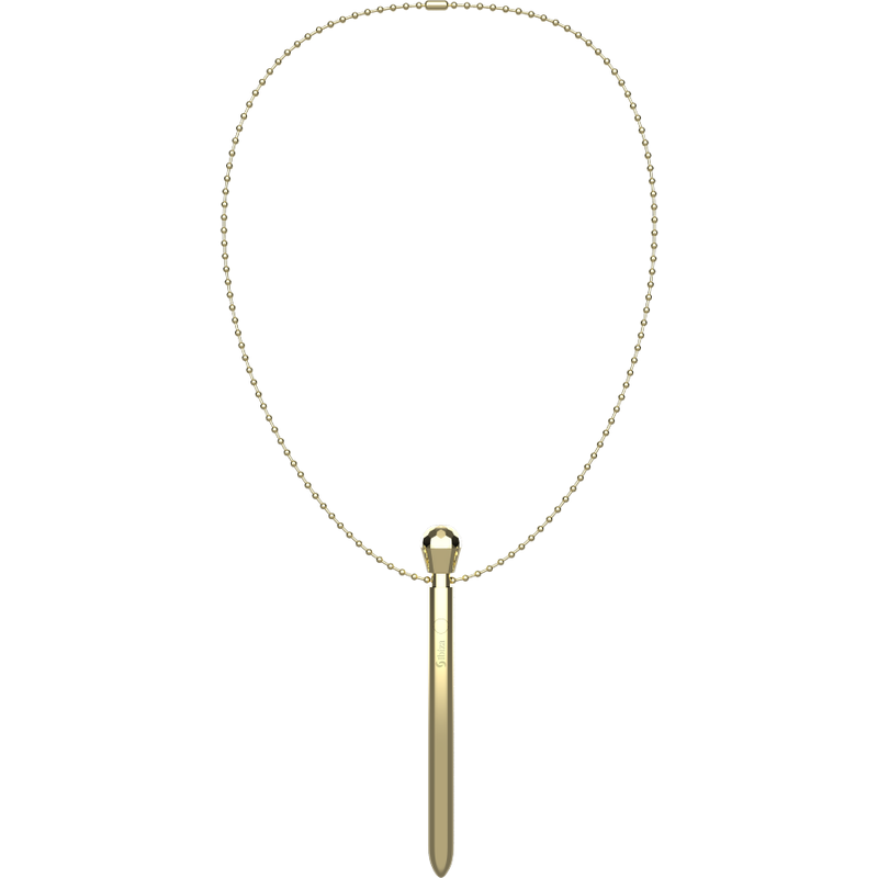 Stimulateur de poche clito collier chargeur USB 12 modes de vibration doré 12,2 x 1,5 – Ibiza