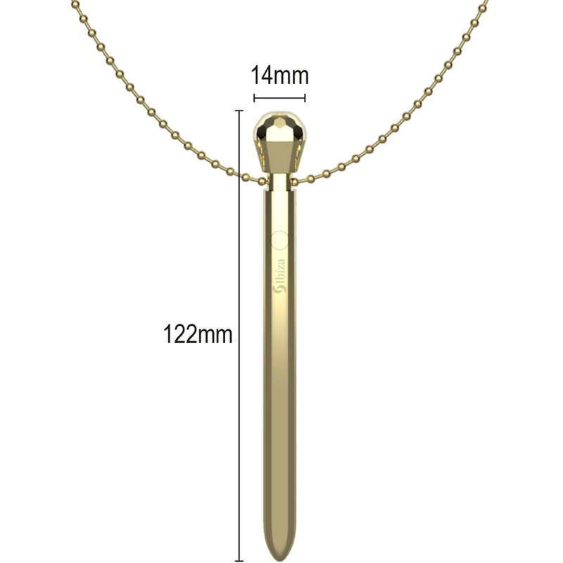 Stimulateur de poche clito collier chargeur USB 12 modes de vibration doré 12,2 x 1,5 – Ibiza