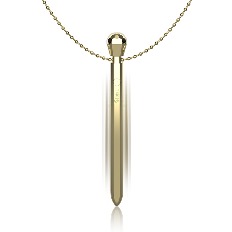 Stimulateur de poche clito collier chargeur USB 12 modes de vibration doré 12,2 x 1,5 – Ibiza
