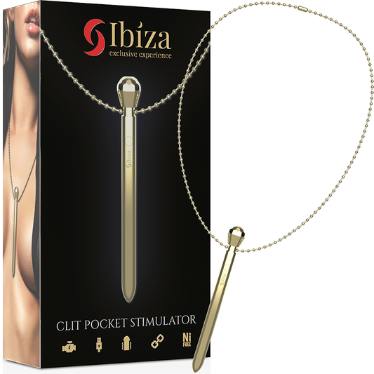 Stimulateur de poche clito collier chargeur USB 12 modes de vibration doré 12,2 x 1,5 – Ibiza