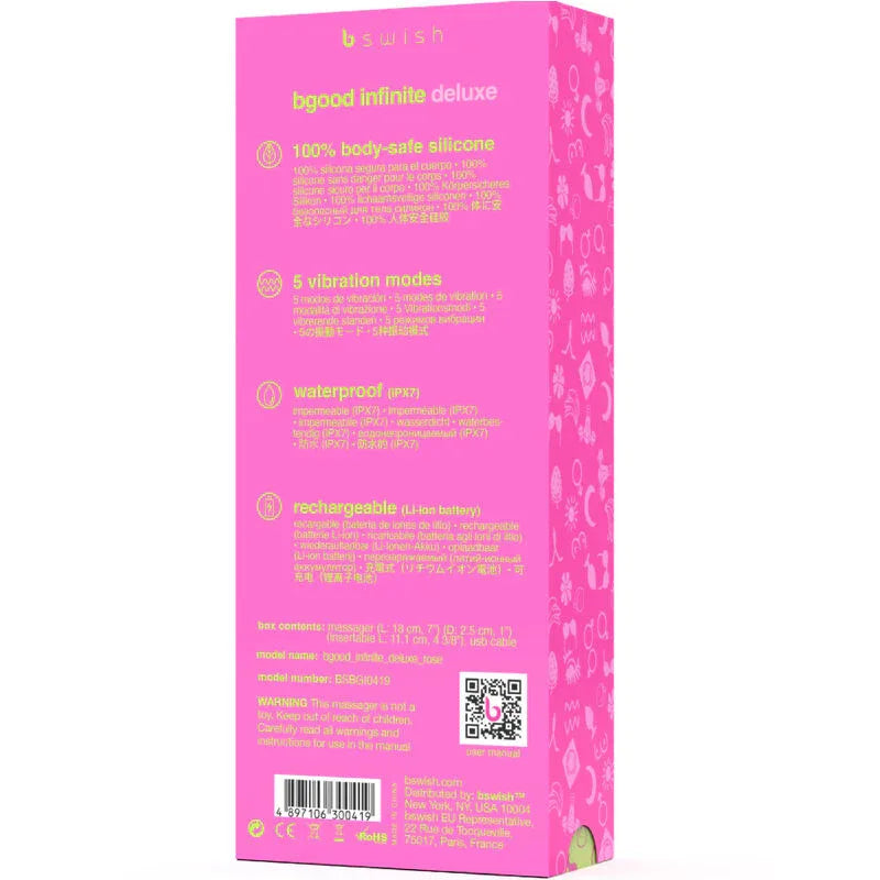 B Swish – Vibrateur Rechargeable B Swish – Bgood Infinite Deluxe Silicone Rose