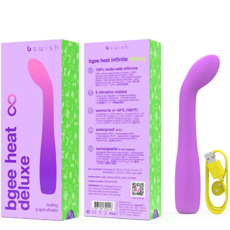 B Swish – Vibrateur Rechargeable Bgee Heat Infinite Deluxe Lavande Silicone