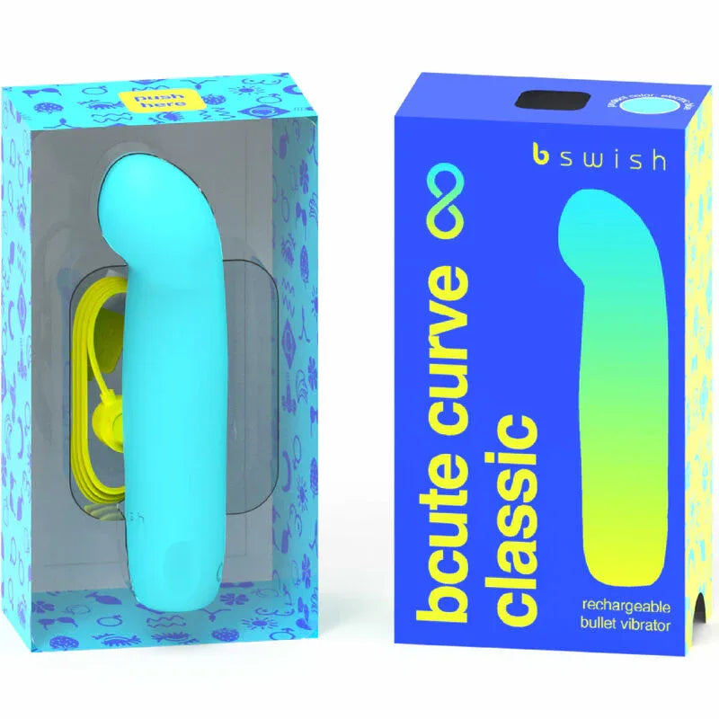 B Swish – Vibrateur Rechargeable Bcute Curve Infinite Classique Bleu Silicone