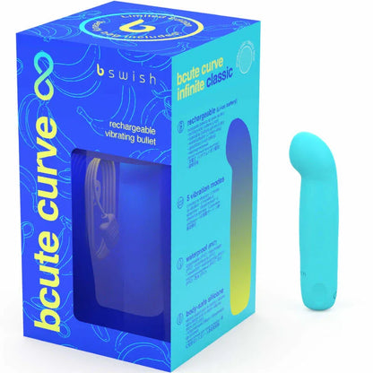 B Swish – Vibrateur Rechargeable en Silicone Bleu Bcute Curve Infinite Classic Édition Limitée