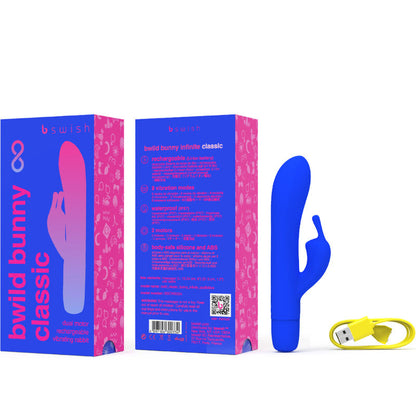 B SWISH - VIBRADOR CLÁSICO RECARGABLE BWILD BUNNY INFINITE SILICONA AZUL