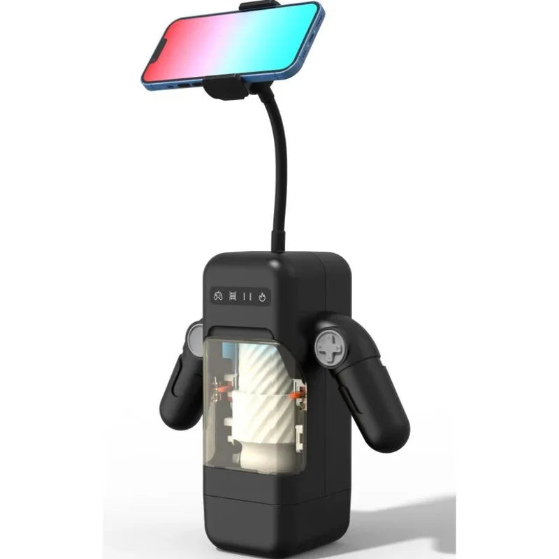 Baile For Him – Game Cup Masturbateur à Vibration de Poussée avec Fonction Chauffante et Support Mobile Noir