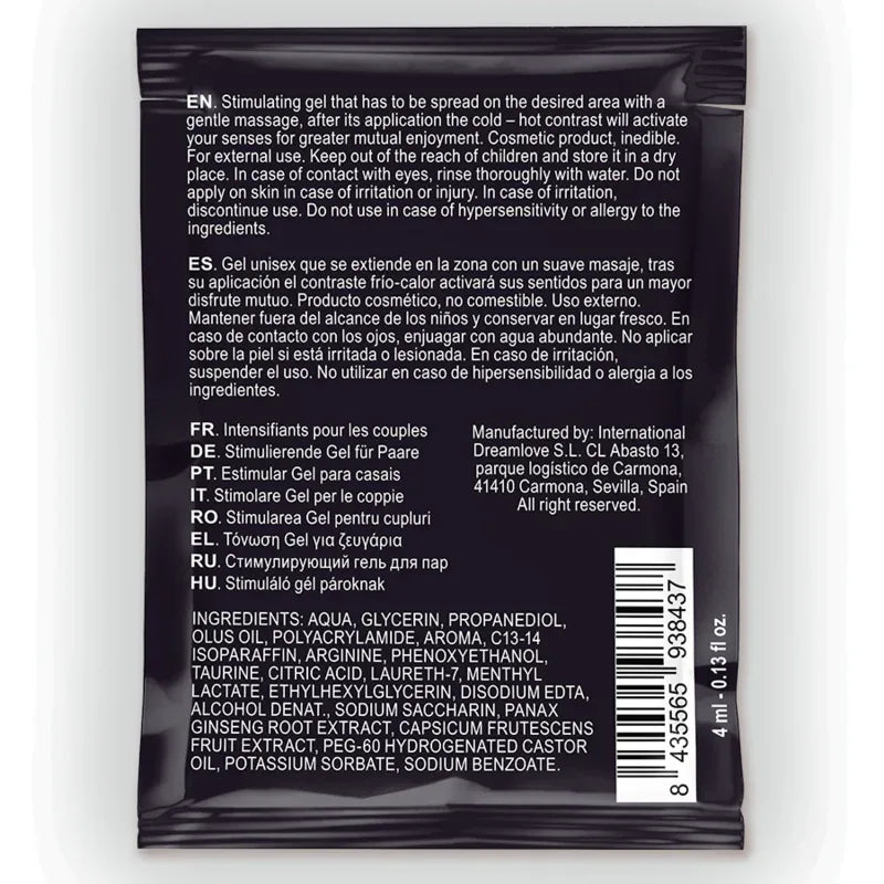 Spartan – Gel Améliorant L'Érection à Effet Froid Chaud 100% Vegan 4Ml
