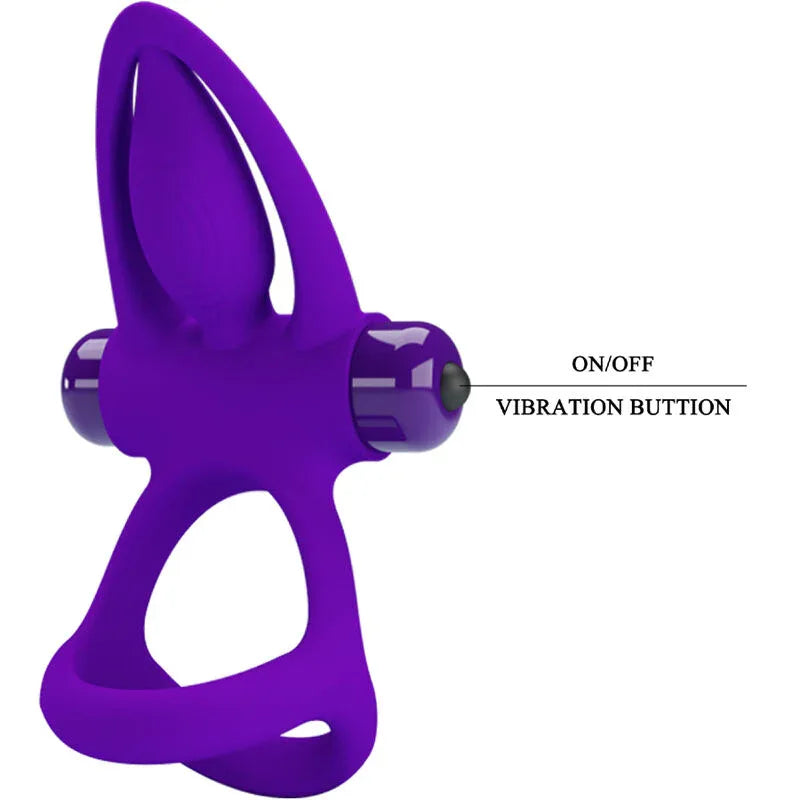 Pretty Love – Anneau Vibrateur 10 Vibrations Silicone Violette