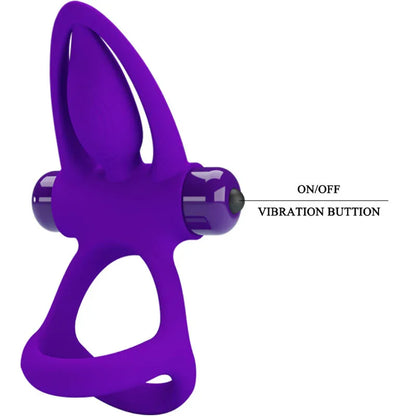 Pretty Love – Anneau Vibrateur 10 Vibrations Silicone Violette