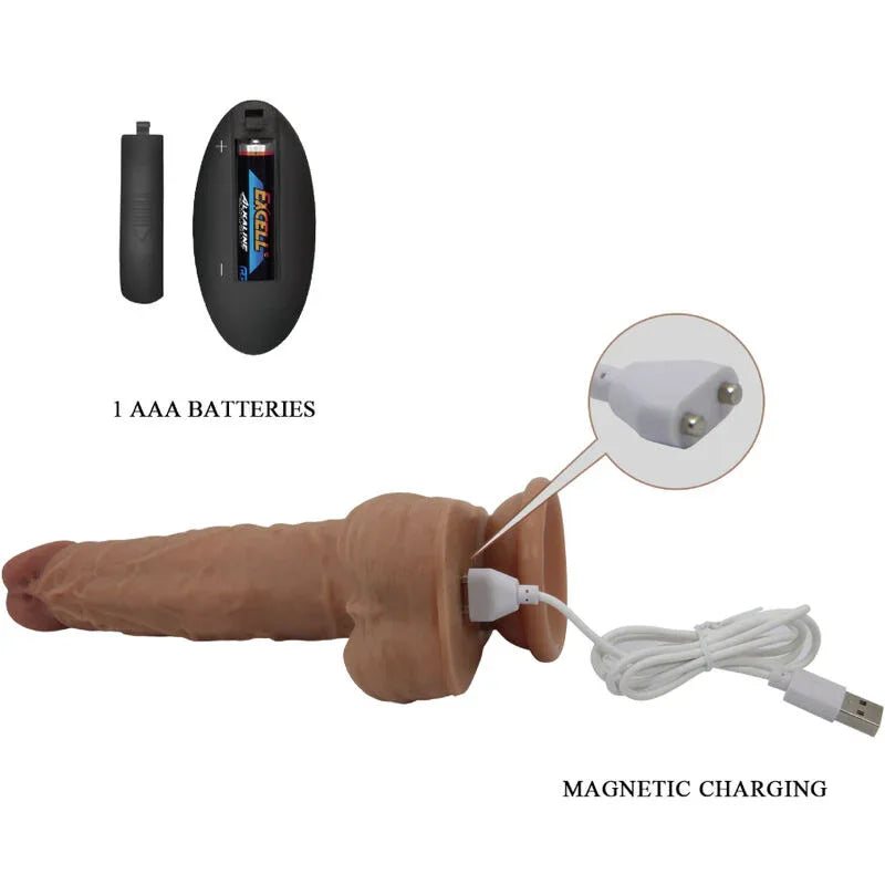 Pretty Love Gode en Silicone Jonathan 3 Vibrations + 3 Mesures Dinsertion Télécommande 21 cm