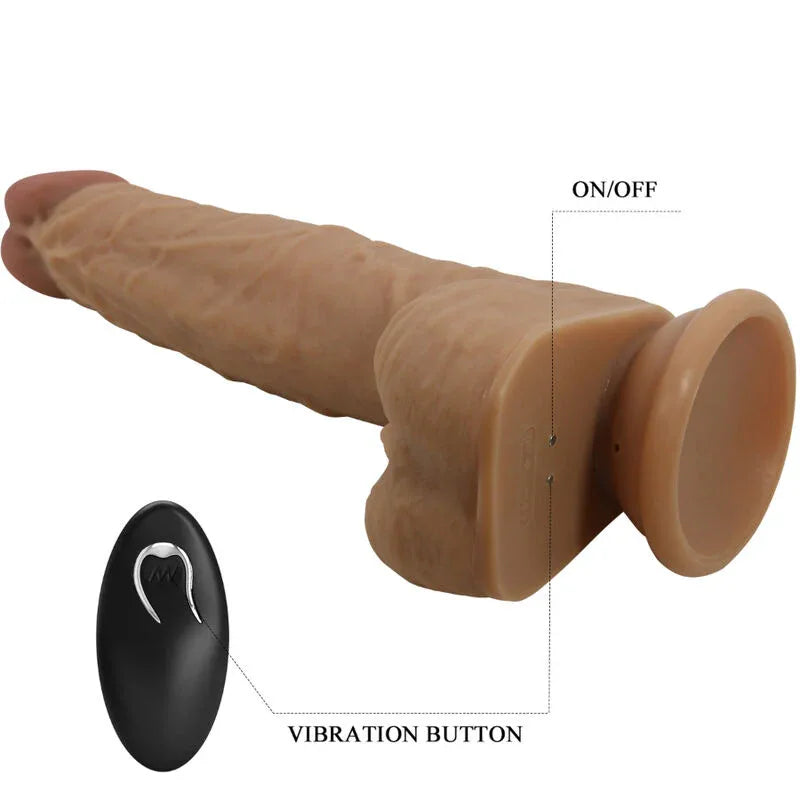 Pretty Love Gode en Silicone Jonathan 3 Vibrations + 3 Mesures Dinsertion Télécommande 21 cm