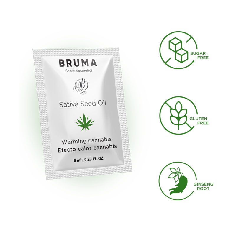 Huile de graines de sativa gel glissant réchauffant saveur de cannabis 6 ml – Bruma
