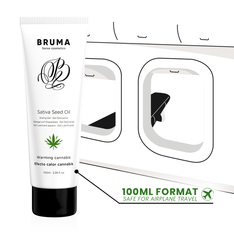 Huile de graines de sativa gel glissant réchauffant saveur de cannabis 100 ml – Bruma