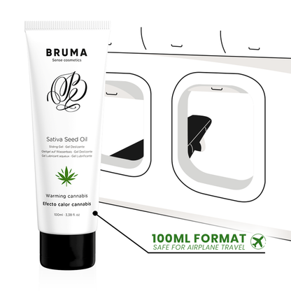 Huile de graines de sativa gel glissant réchauffant saveur de cannabis 100 ml – Bruma