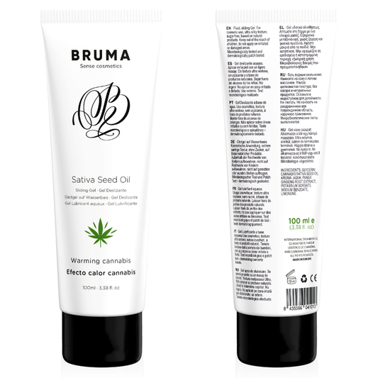 Huile de graines de sativa gel glissant réchauffant saveur de cannabis 100 ml – Bruma