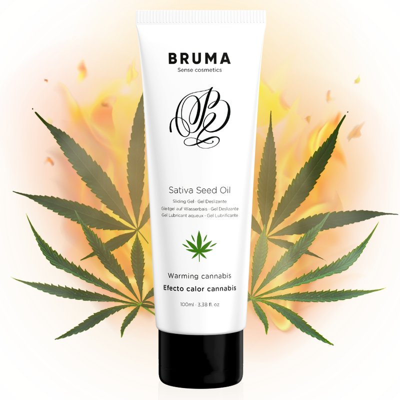 Huile de graines de sativa gel glissant réchauffant saveur de cannabis 100 ml – Bruma