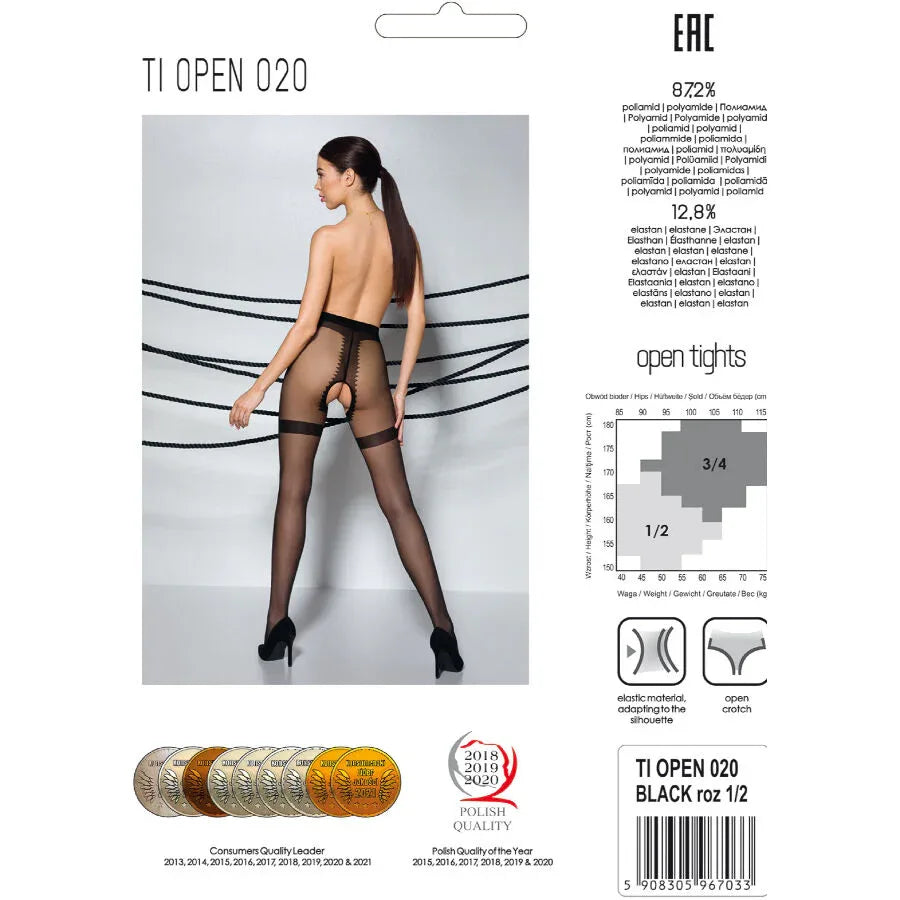 Passion – Tiopen 020 Collant Noir 3 / 4 20 Den