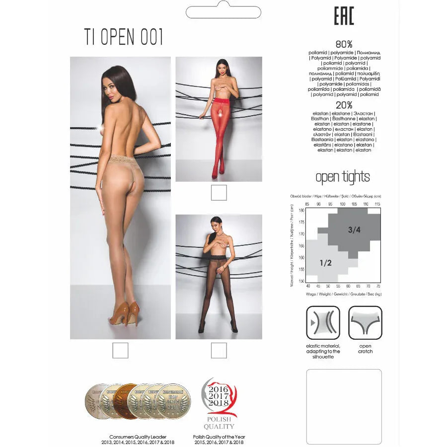 Passion – Tiopen 001 Collant Rouge 3 / 4 20 Den