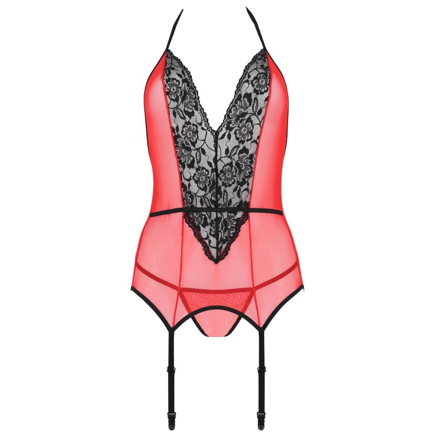 PASIÓN - CORSÉ PEONIA LINEA ERÓTICA ROJO L/XL