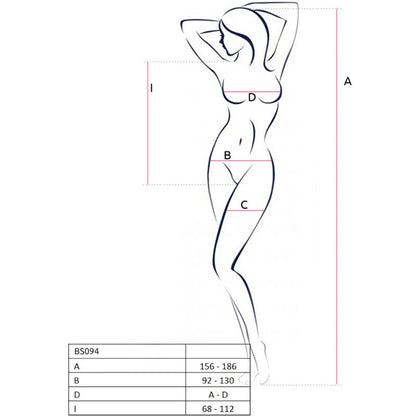 PASIÓN - BS094 BODYSTOCKING ROJO TALLA ÚNICA