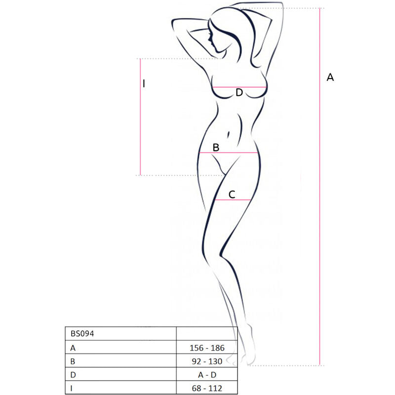 PASIÓN - BS094 BODYSTOCKING ROJO TALLA ÚNICA