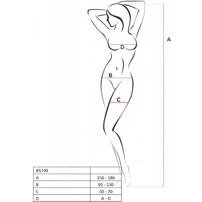 PASIÓN - BODYSTOCKING BLANCO BS100 TALLA ÚNICA