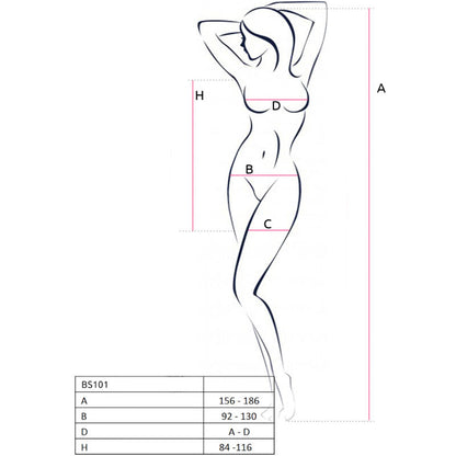 PASSION - BS101 BODYSTOCKING BLANC TAILLE UNIQUE