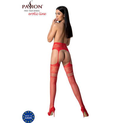 PASSION - S030 BAS BLANCS AVEC JARRETIÈRE TAILLE UNIQUE