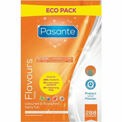 Pasante – Préservatifs Eco Pack Saveurs Sac 288 Unités