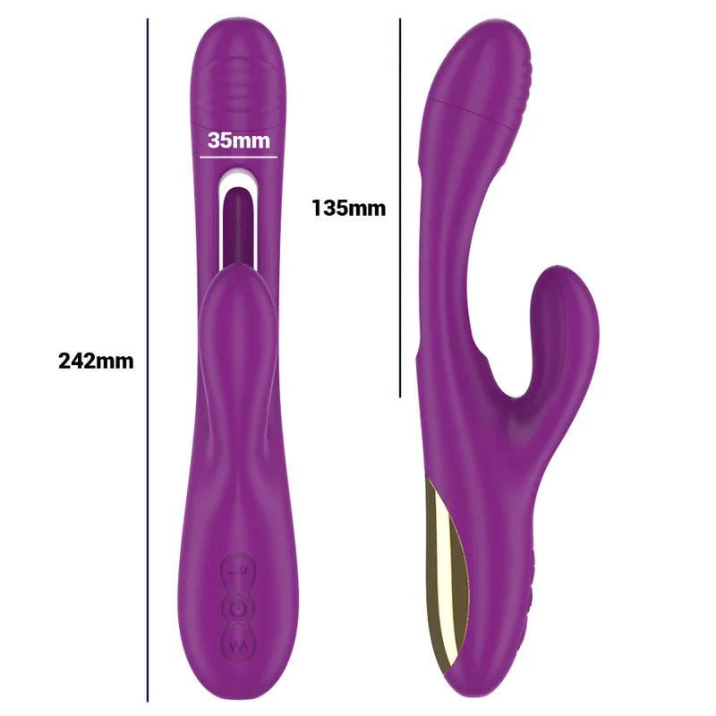 Intense – Apolo Vibrateur Multifonction Rechargeable 7 Vibrations avec Langue Oscillante Violet