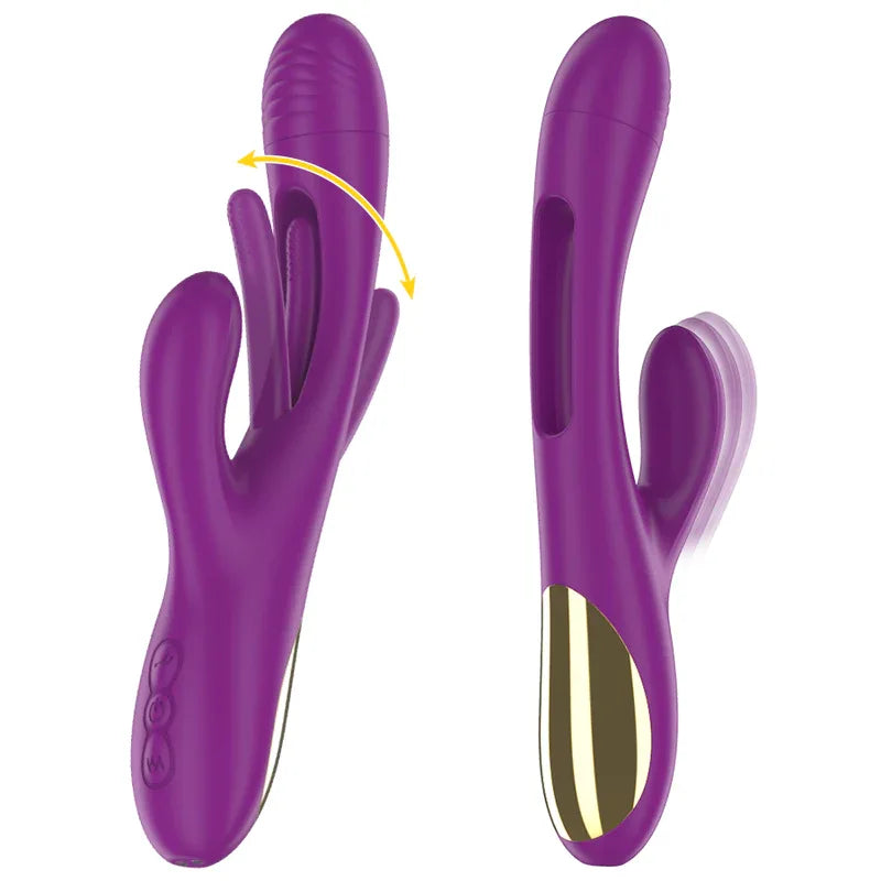 Intense – Apolo Vibrateur Multifonction Rechargeable 7 Vibrations avec Langue Oscillante Violet