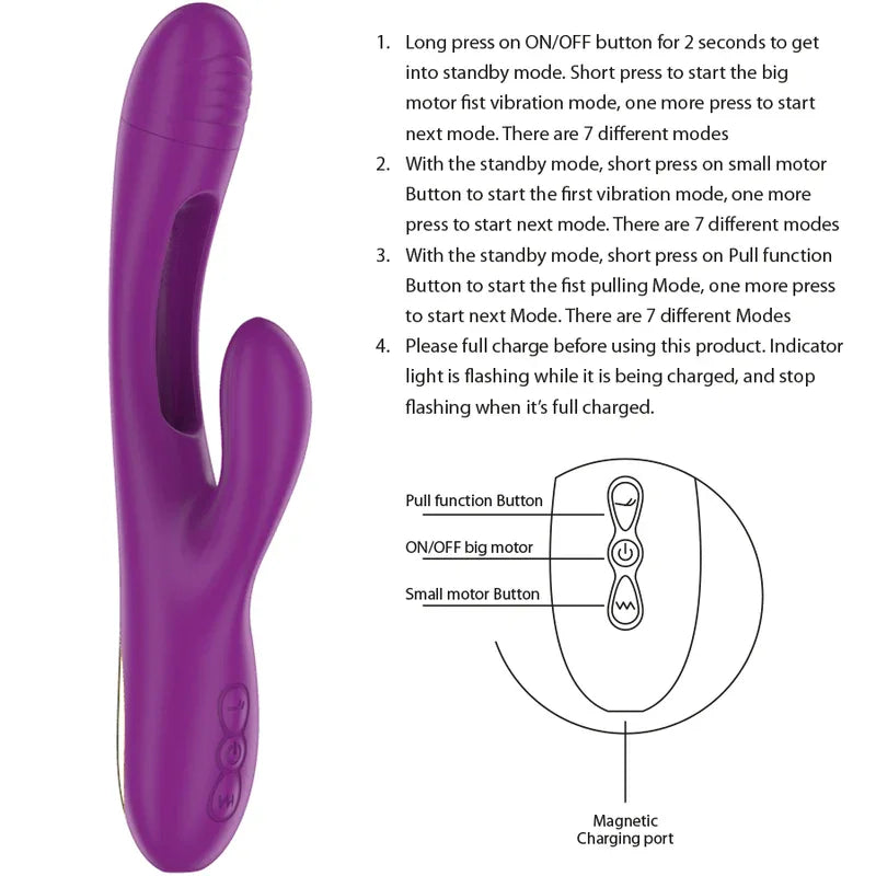 Intense – Apolo Vibrateur Multifonction Rechargeable 7 Vibrations avec Langue Oscillante Violet