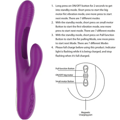 Intense – Apolo Vibrateur Multifonction Rechargeable 7 Vibrations avec Langue Oscillante Violet