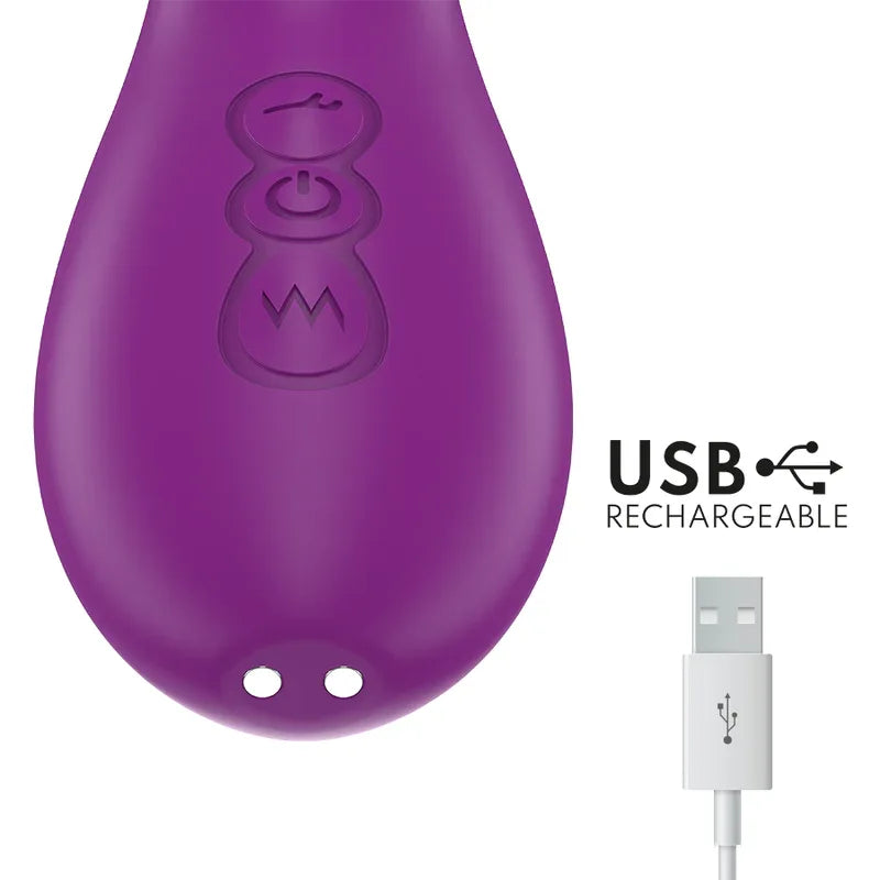 Intense – Apolo Vibrateur Multifonction Rechargeable 7 Vibrations avec Langue Oscillante Violet