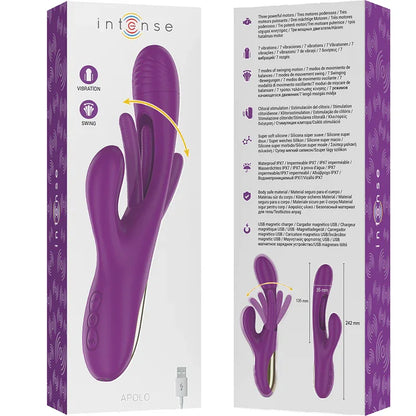 Intense – Apolo Vibrateur Multifonction Rechargeable 7 Vibrations avec Langue Oscillante Violet