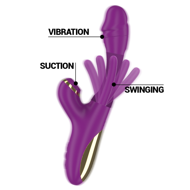Ateneo vibrateur multifonction rechargeable 7 vibrations avec langue oscillante et