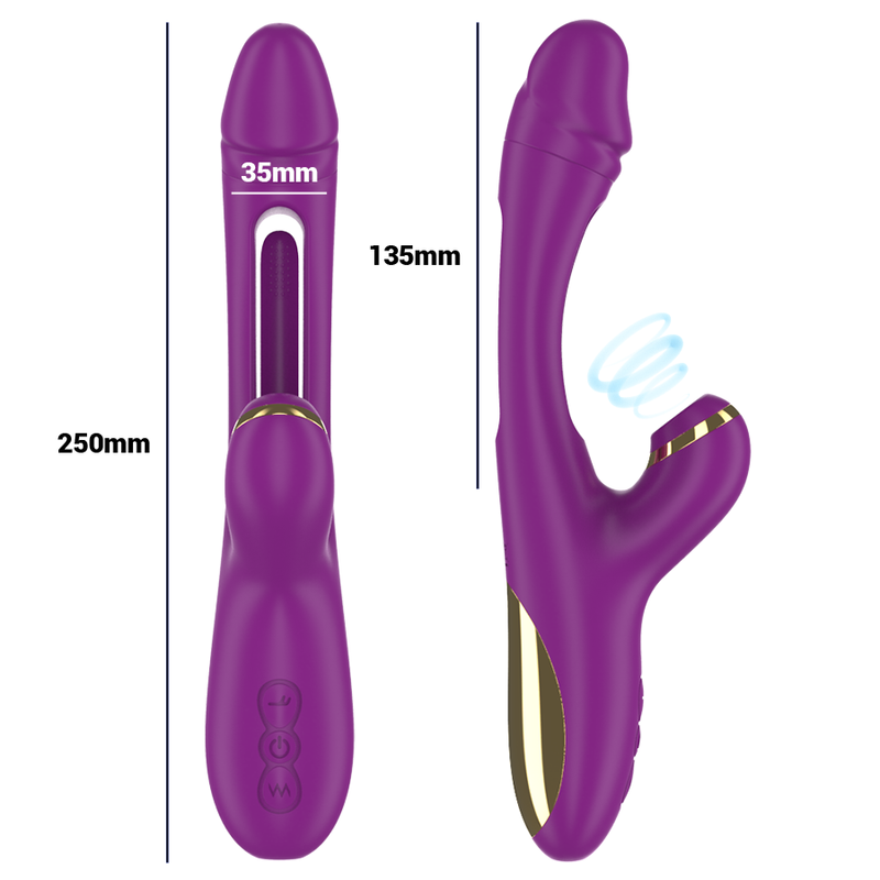 Ateneo vibrateur multifonction rechargeable 7 vibrations avec langue oscillante et