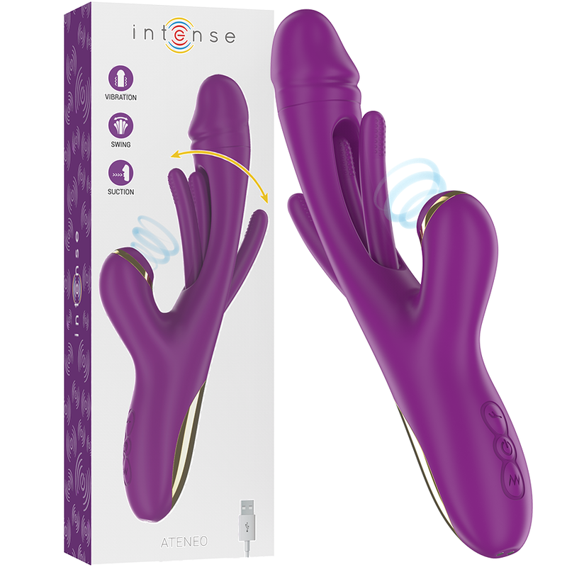 Ateneo vibrateur multifonction rechargeable 7 vibrations avec langue oscillante et