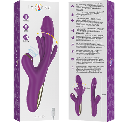 Ateneo vibrateur multifonction rechargeable 7 vibrations avec langue oscillante et
