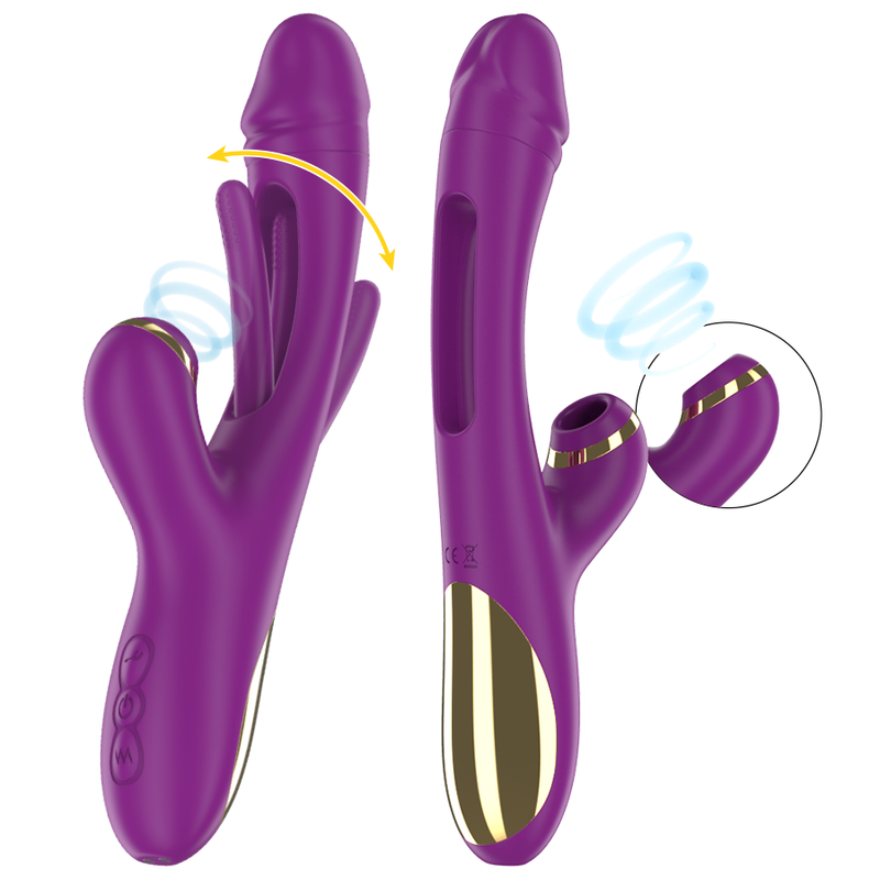 Ateneo vibrateur multifonction rechargeable 7 vibrations avec langue oscillante et