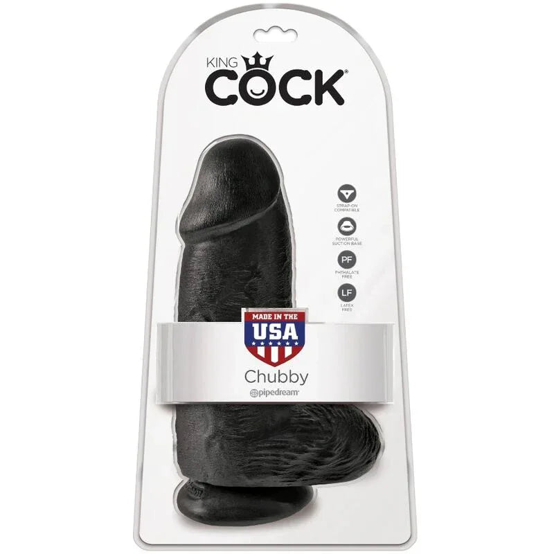 King Cock – Pénis Réaliste Chubby 23 cm Noir