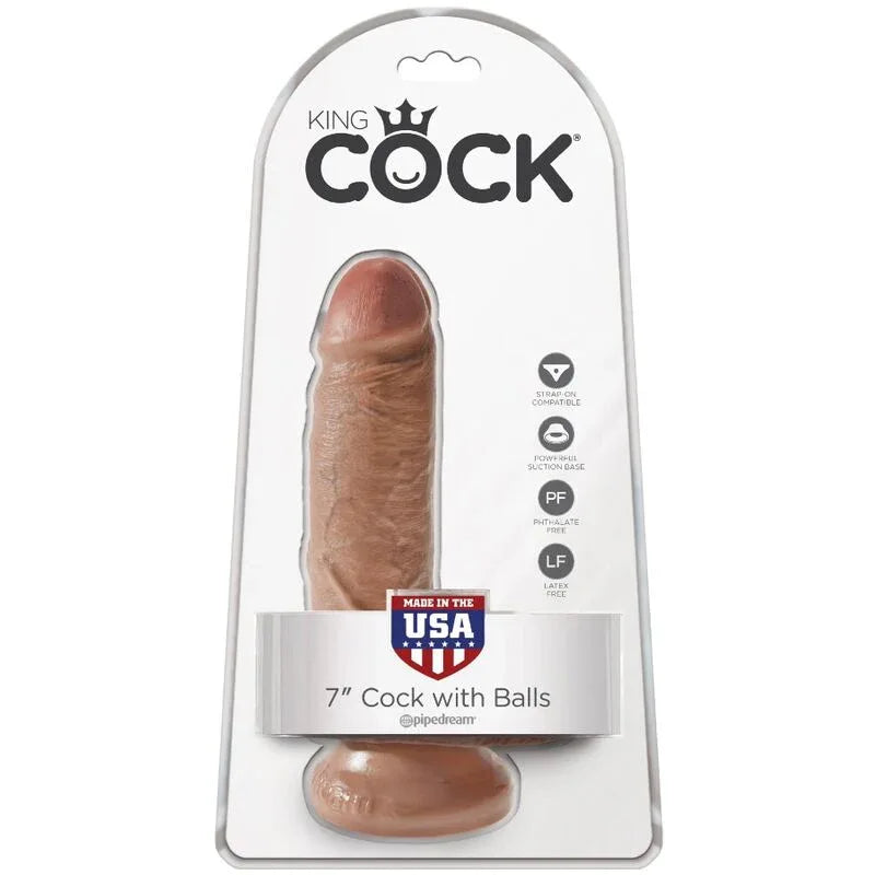 King Cock – Pénis Réaliste avec Boules 13.2 cm Caramel
