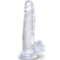 KING COCK - CLEAR PÉNIS RÉALISTE AVEC BOULES 15.2 CM TRANSPARENT